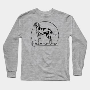 Weimaraner dog lover portrait Long Sleeve T-Shirt